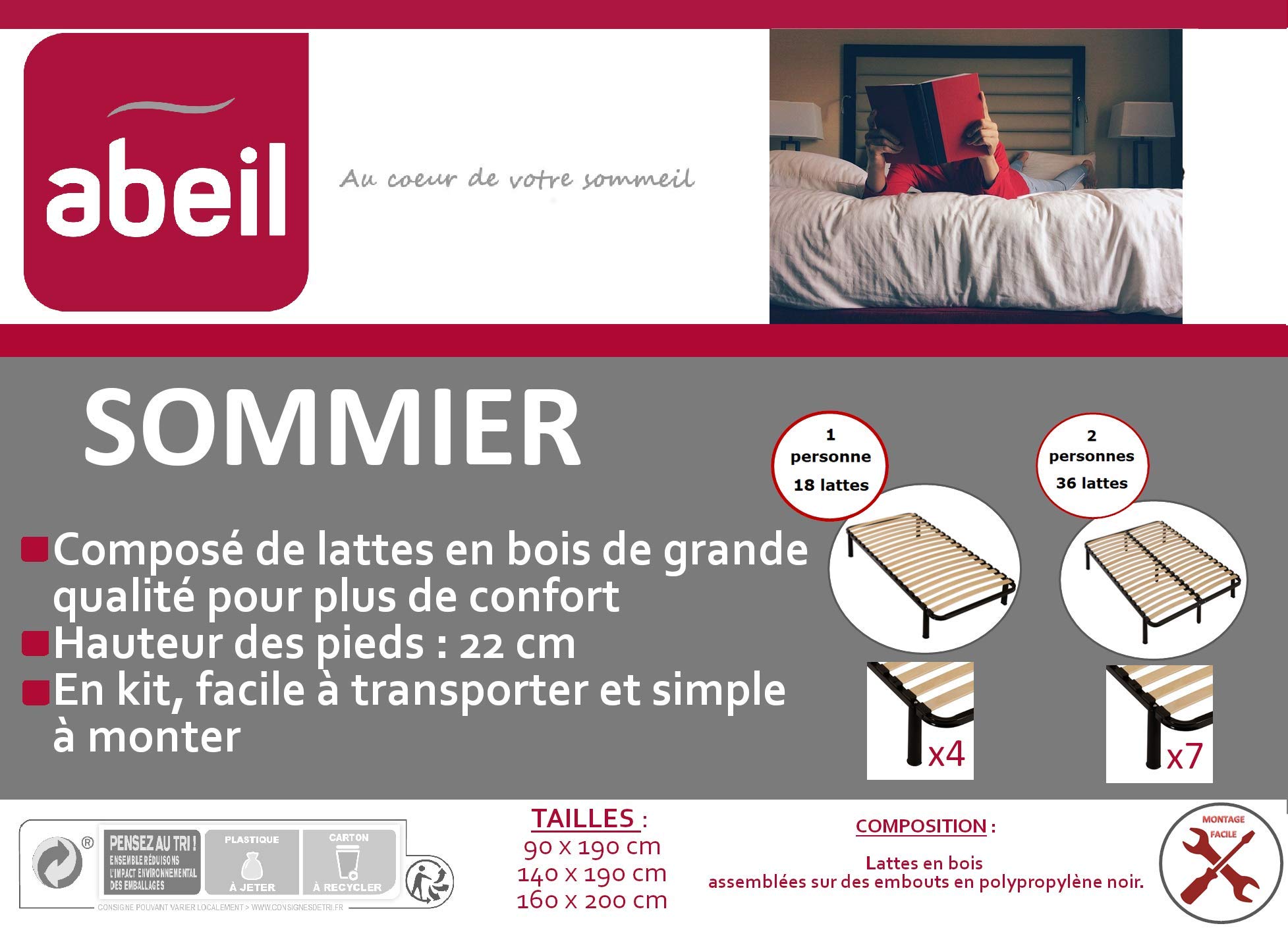 abeil-matelas-sommier-lattes-140x190-cm-noir-kit image 3