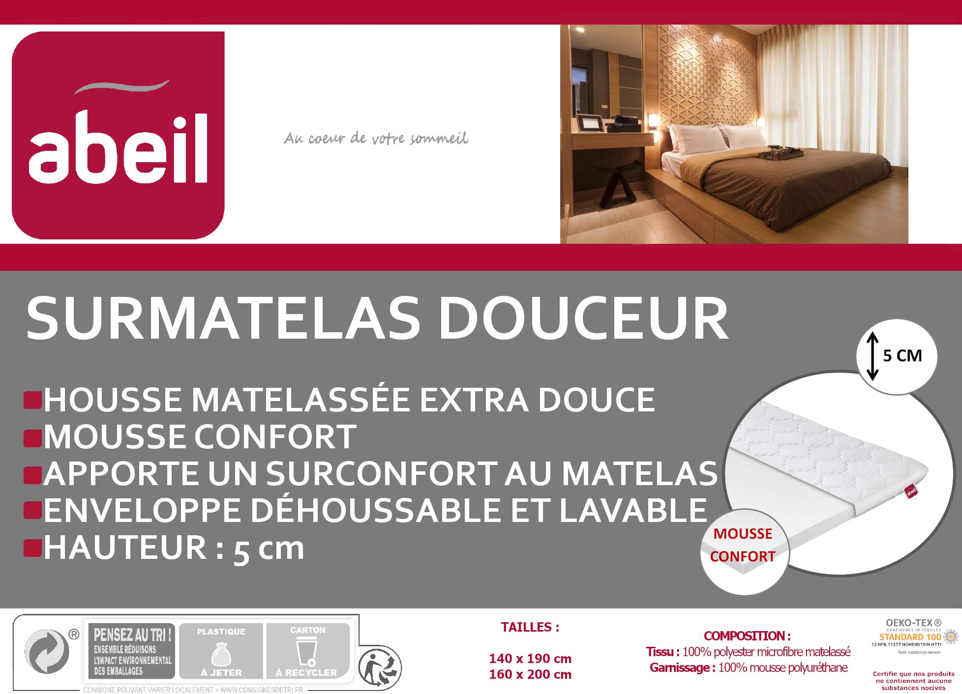 abeil-douceur-sur-matelas-140x190-mousse-5-cm-confort image 4