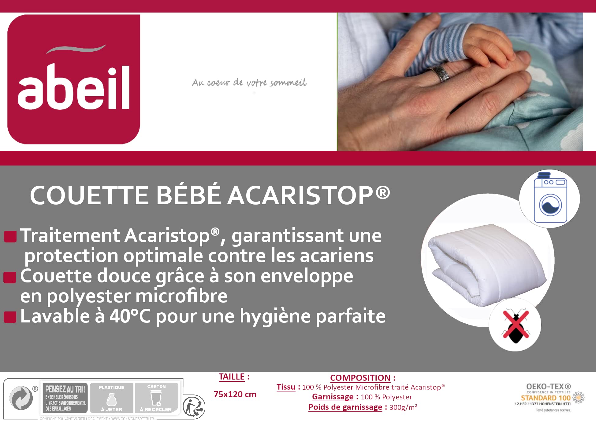 abeil-acaristop-couette-b-b-75x120-anti-acarien image 3