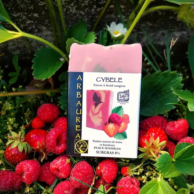 arbaurea-cybele-savon-froid-peaux-sensibles-fraise-100g image 1