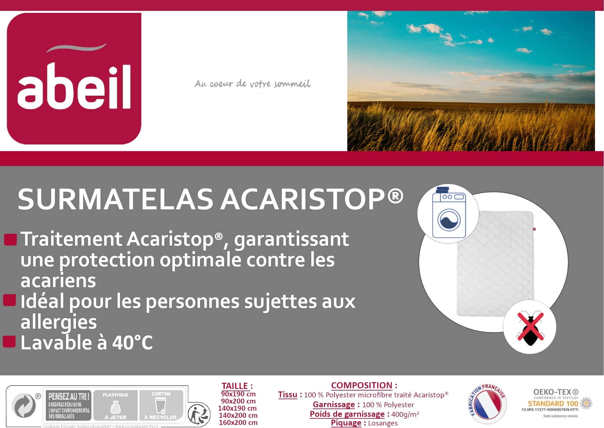 abeil-acaristop-sur-matelas-140x190-anti-acarien image 7