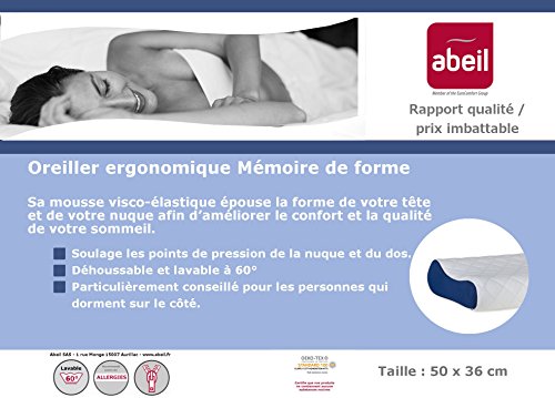abeil-oreiller-ergonomique-50x36-m-moire-de-forme-cervicales image 7