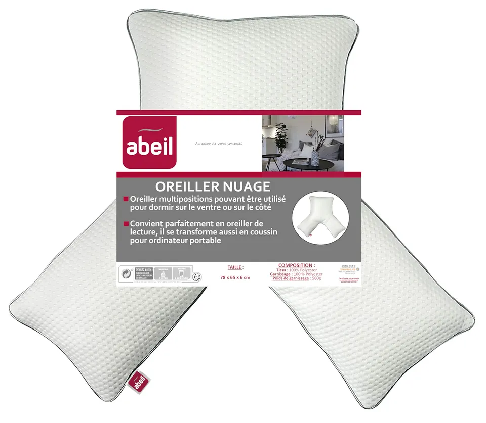 abeil-oreillers-moelleux-nuage-78-x-65-cm-oreiller-forme-y-ventre image 1