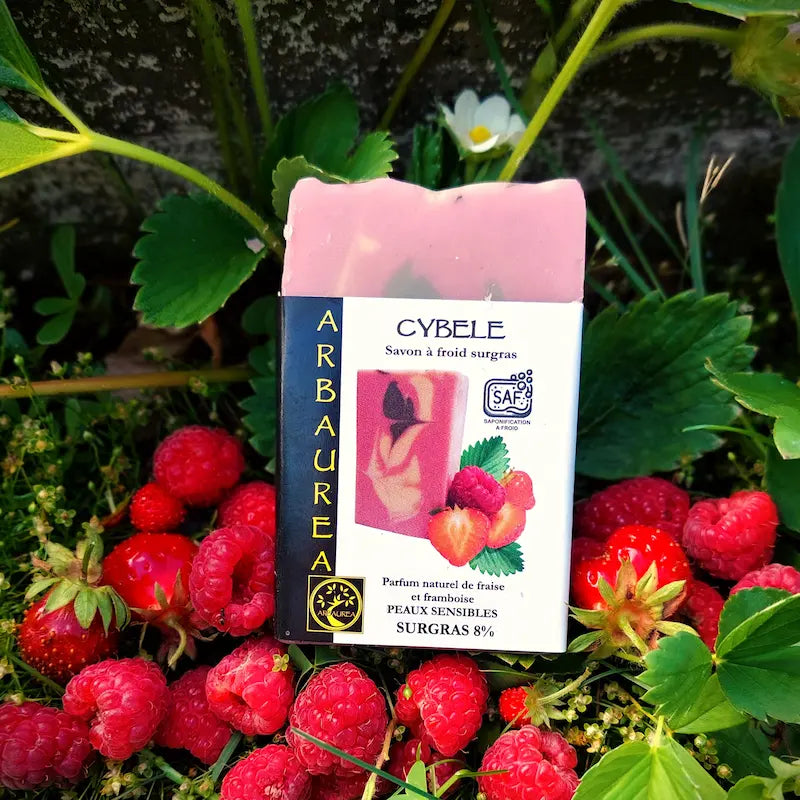 arbaurea-cybele-savon-froid-peaux-sensibles-fraise-100g image 1