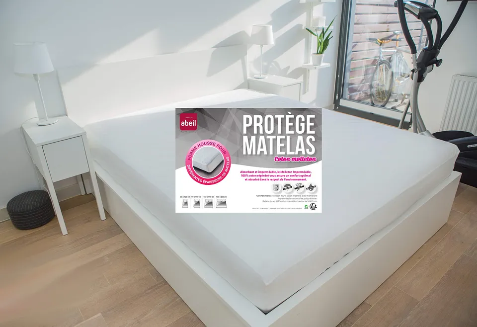 abeil-prot-ge-matelas-imperm-able-140x190-cm-coton-blanc image 1