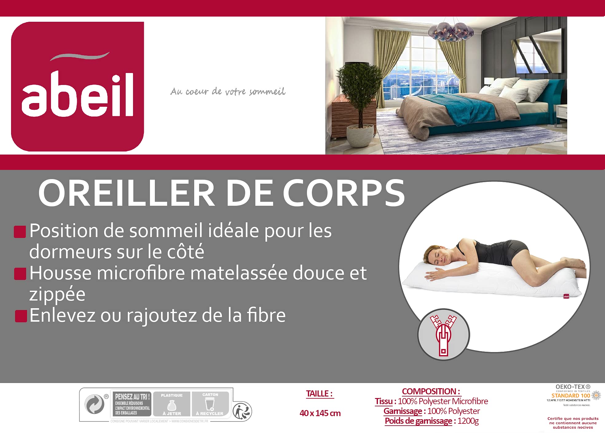 abeil-oreiller-ergonomique-corps-145x40-cm-blanc-dormeurs-lat-raux image 6