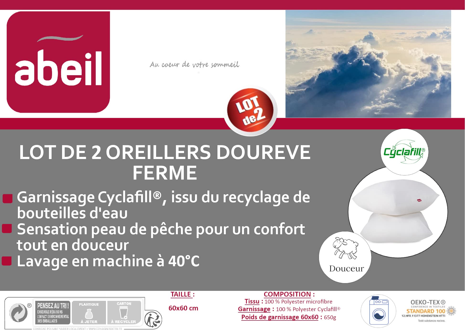 abeil-oreillers-ferme-dour-ve-absolu-oreiller-60x60-lot-de-2-ferme image 3