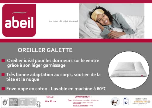 abeil-oreillers-moelleux-galette-40x80-oreiller-plat-ventre image 7