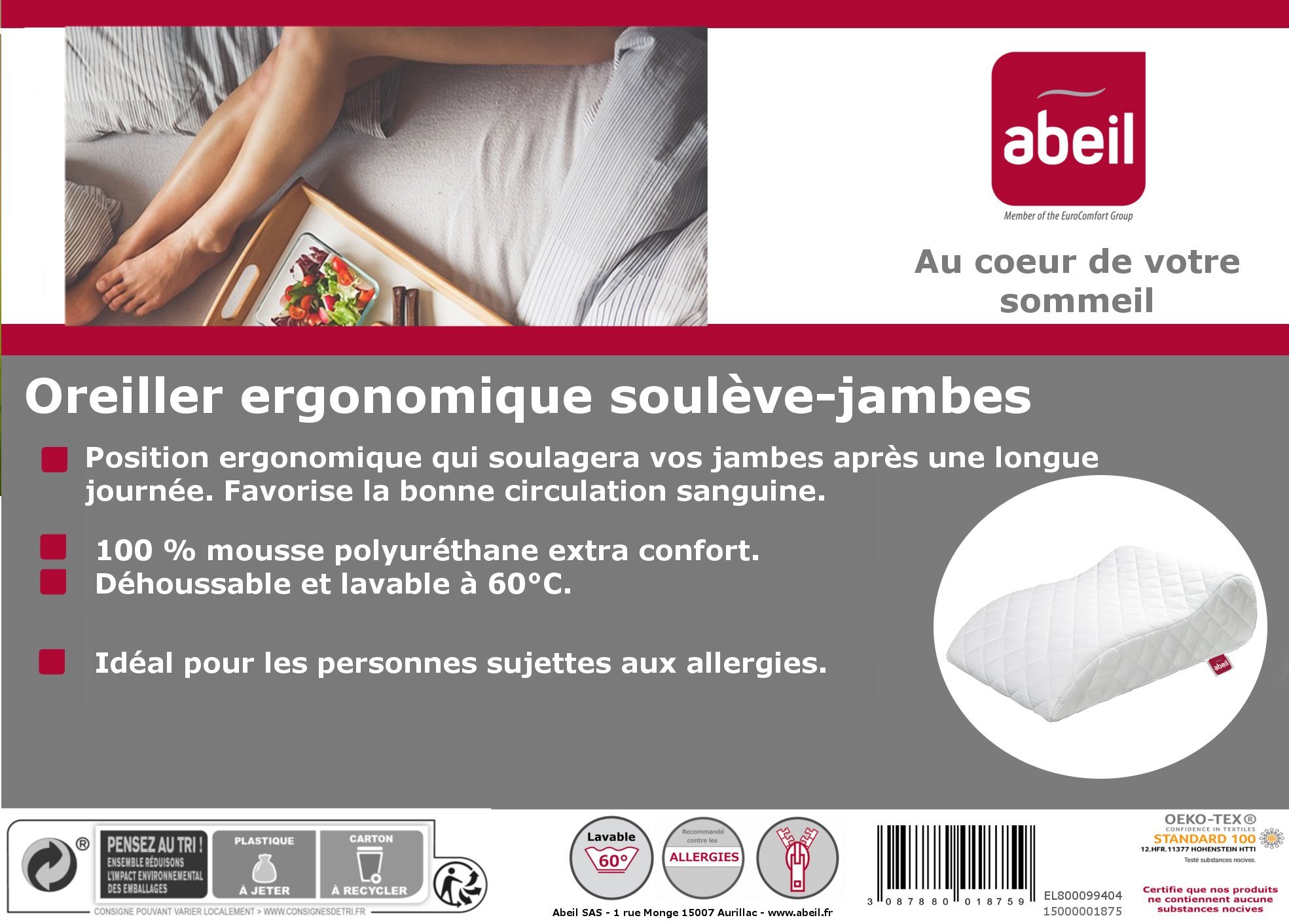 abeil-ergonomique-oreiller-repose-jambes-68x40-blanc image 3