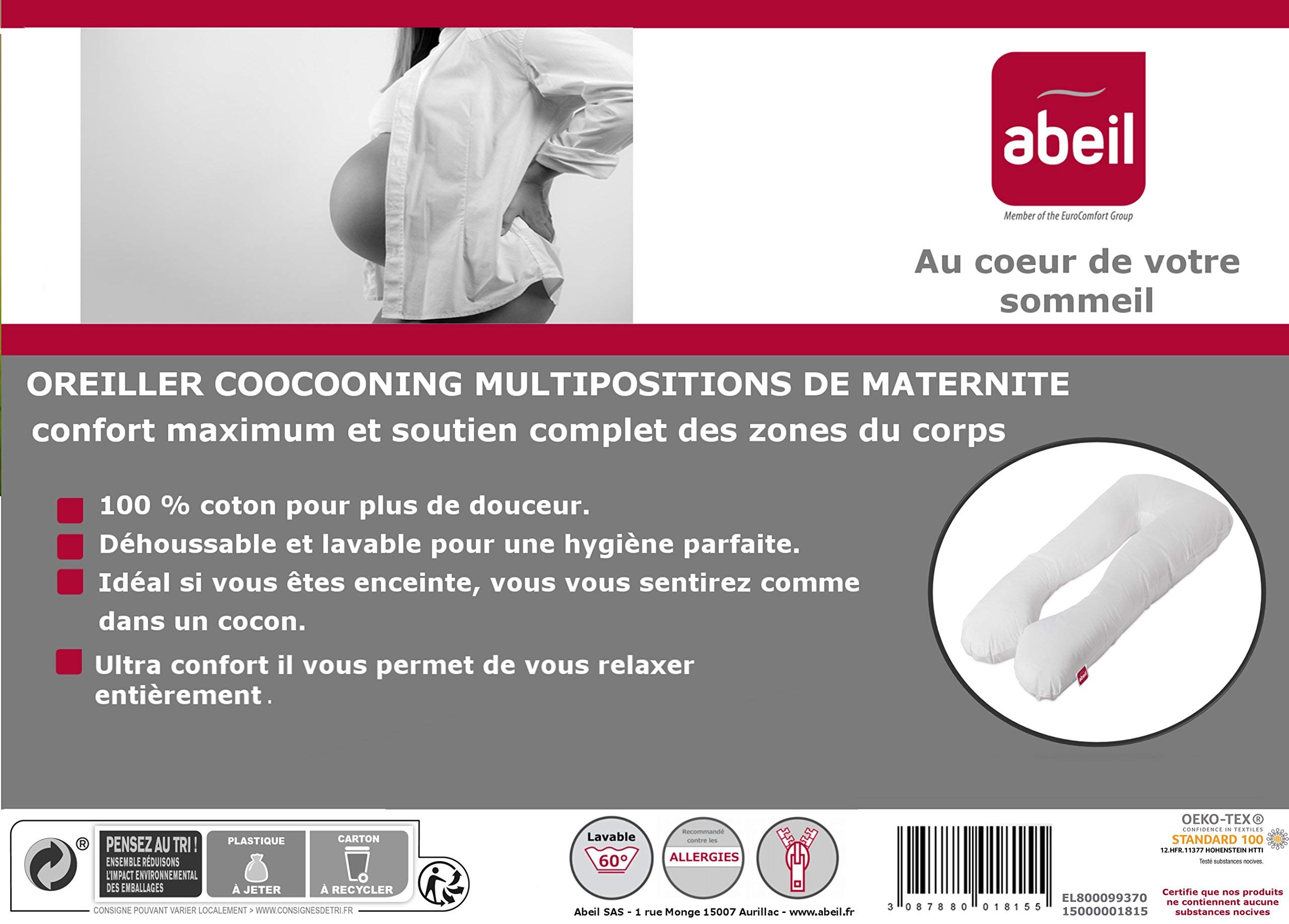 abeil-oreillers-ergonomique-multi-positions-grossesse-oreiller-140x75-blanc-coto image 6