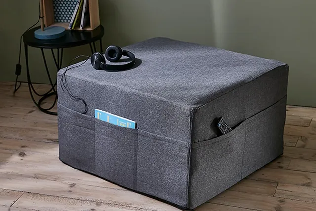 abeil-matelas-chauffeuse-d-appoint-2-personnes-housse-grise image 1